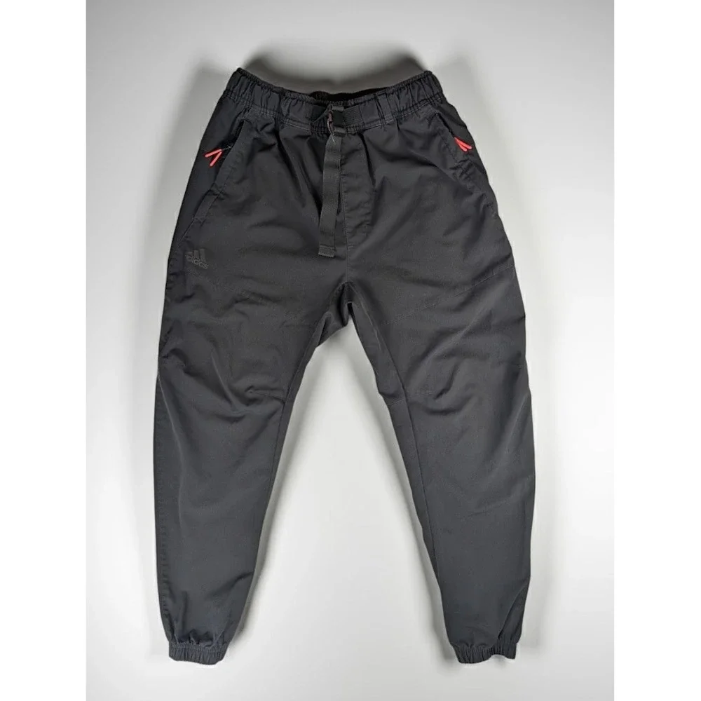 Adidas TH PNT Twill Sports Joggers Pants Black Belted Pants Men's S